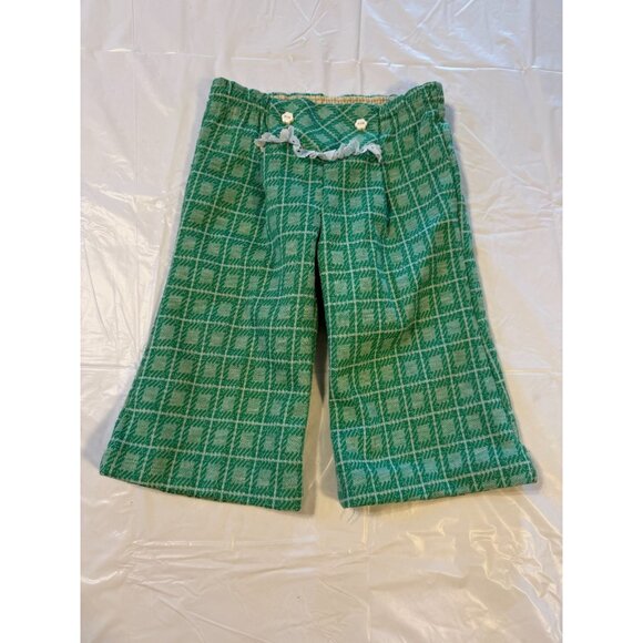 Vintage Girls Plaid Polyester Pants Lace Elastic 1970s Infant Size 9M 9 Months - Picture 1 of 4